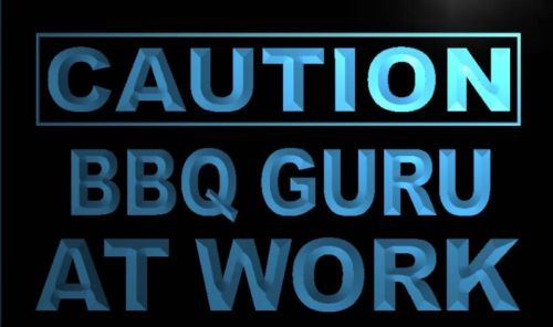 Caution BBQ Guru At Work Neon Light Sign